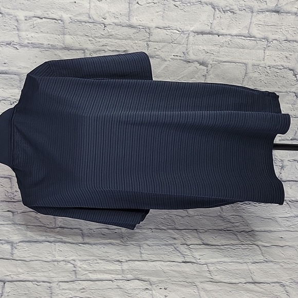 NAVY BLUE Three Button Striped Polo Shirt - Picture 5 of 5